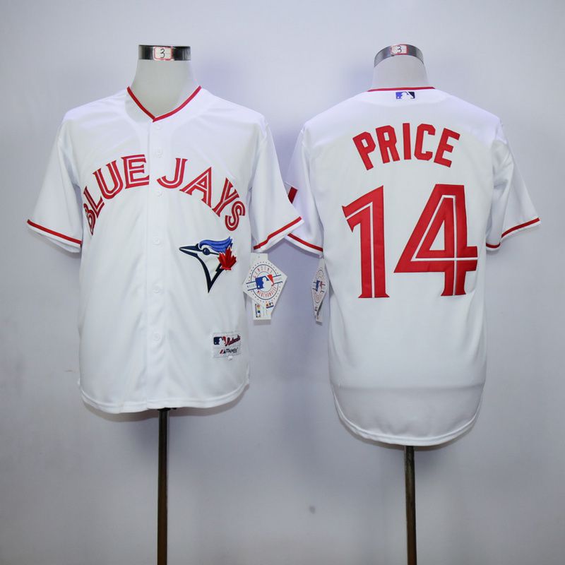 Men Toronto Blue Jays 14 Price White Red MLB Jerseys